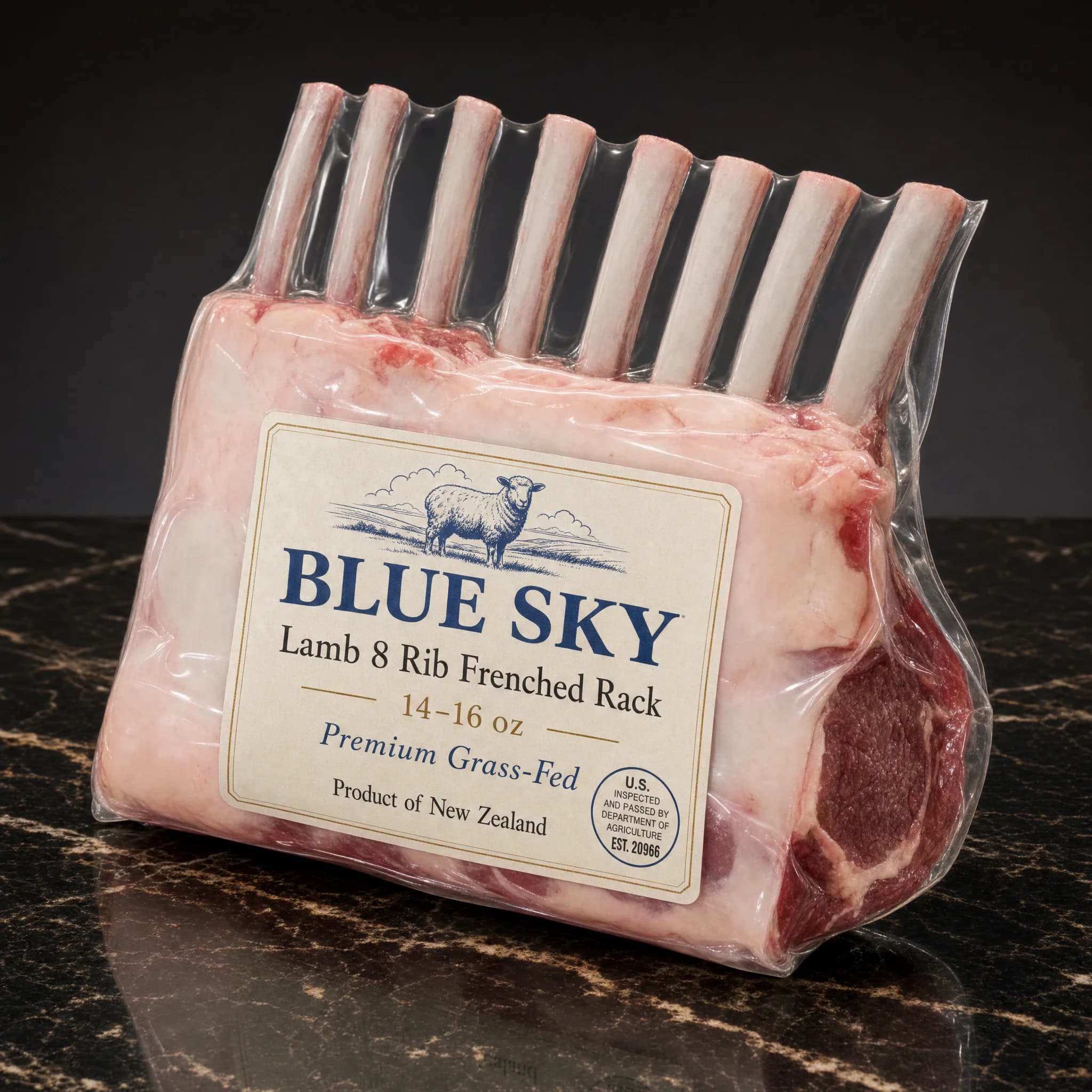 Blue Sky Lamb 8 Rib Frenched Racks 14/16oz